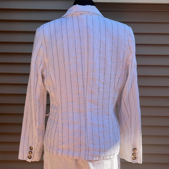 100% linen striped jacket size medium - Picture 5 of 8